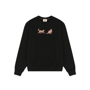 Gem in dream pixel embroidered sweatshirt black Unisex