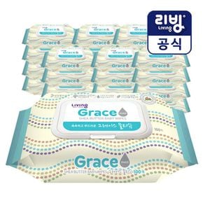 [삼정펄프] 그레이스 물티슈 100매(캡형)x24팩 한박스[28538425]