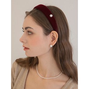 Single Pearl velvet hairband