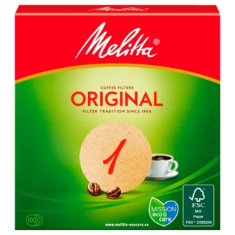  밀리타 Melitta 커피 필터 원형 필터백 1 내추럴 브라운 100장