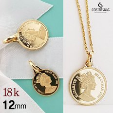 18K  엘리자베스 코인 팬던트 메달 12mm