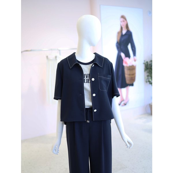 [여주점] 여성 스티치 배색 포켓 셔츠형 자켓 YY6MJE02