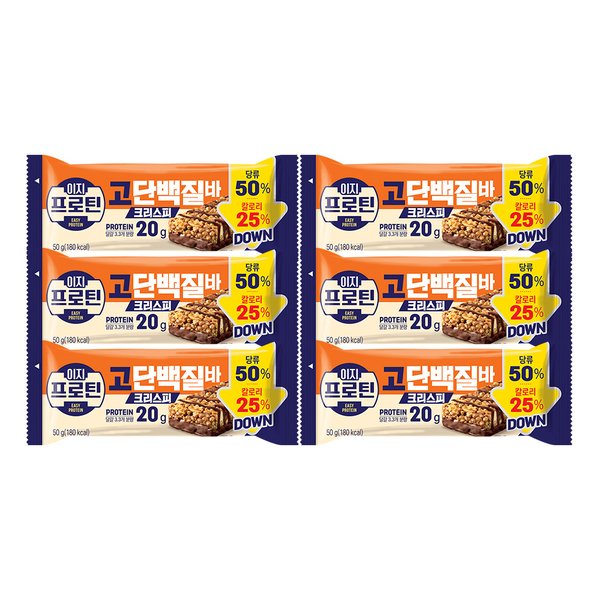 이지프로틴 고단백질바 크리스피 50g X6개