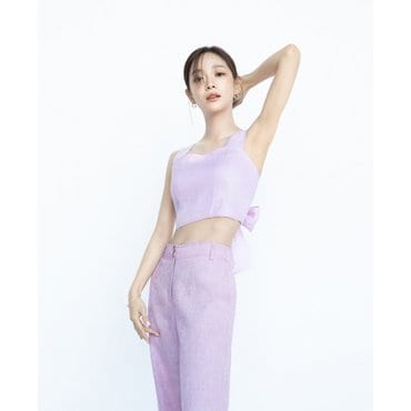 잇미샤 백 리본 스트랩 린넨 뷔스티에 탑 (ITO6WBL970)