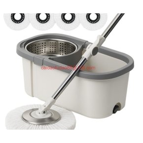일본공간온도 대걸레 짤순이 + 극세사걸레 4장 스텐통 마포 마대 밀대 탈수기