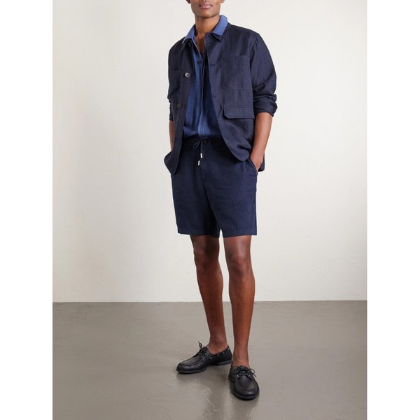 미스터 피 스트레이트 레그 가먼트 다이드 리넨 드로우스트링 버뮤다 쇼츠 46376663163002748