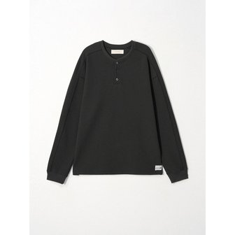 이지오 Henley Waffle LS T-shirt_Charcoal