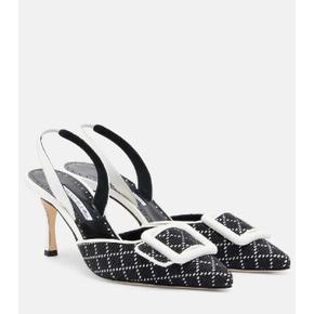 26 FW 마놀로 블라닉 Maysli 라피아 이펙트 슬링백 펌프스 TP576938200