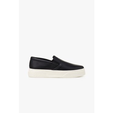 ARMANI EXCHANGE 남성 텍스처드 플랫폼 레더 슬립온(A415175009)블랙