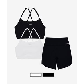 [SET]액티브+ 커버업 집업 브라탑+바이커 쇼츠 세트