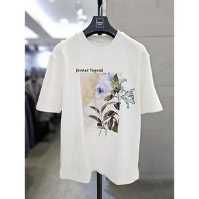세이브존03  남자 여름 아이보리 오버핏 프린팅 라운드 반팔 티셔츠 WSAFA2KR48A_P420352600