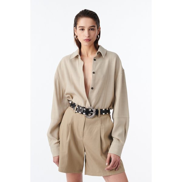 [여주점] [이로] 여성 AUDE 캐주얼 오버 셔츠 IOSAW25101BEL