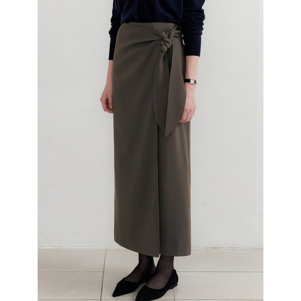 comos 1569 burdy wool wrap skirt (smoky khaki)