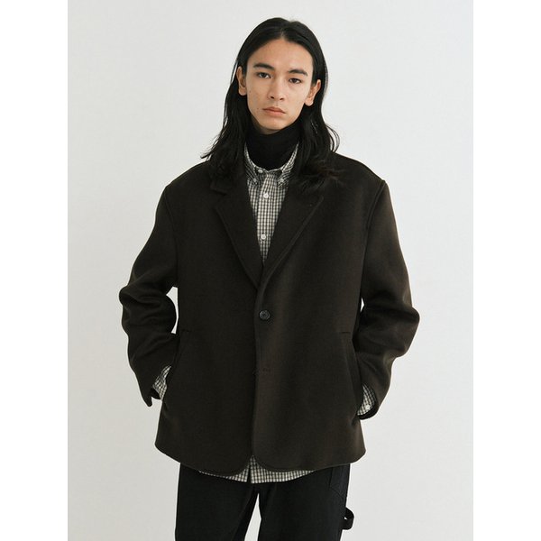 Warm wool blazer jacket (brown)