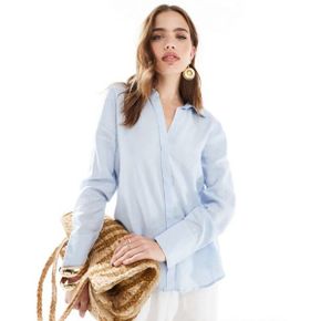 4751773 Mango linen shirt in light blue