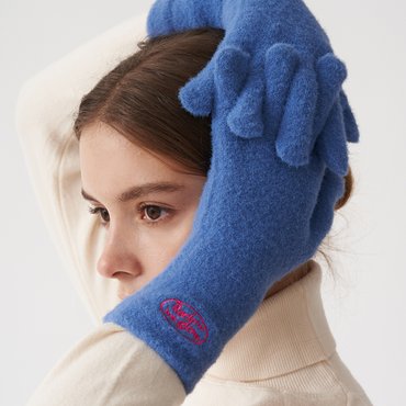 리끌로우 FLUFFY LOGO GLOVE BLUE