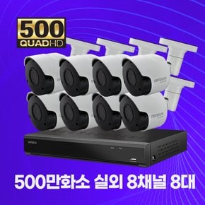 500만화소 실외용 CCTV 메탈바디 8채널 8대 자가설치패키지 2TB