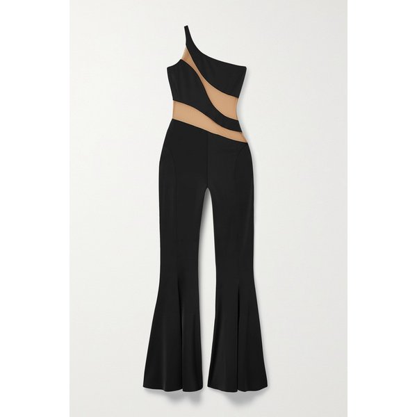 노마카말리 스네이크 원숄더 메쉬 패널 스트레치 저지 점프수트 1647597328078444