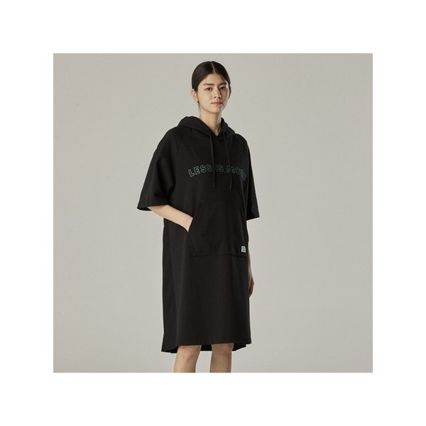 후디OP 백플리츠 원피스_블랙