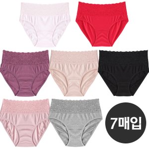 차밍 여성 복부레이스 면 맥시팬티 7매입 201