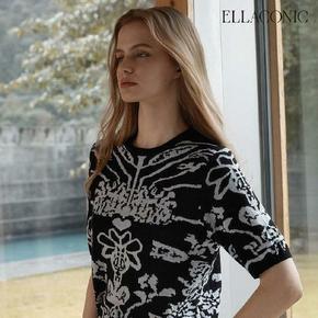 [런칭가69,000원→2만원 ↓] 엘라코닉 울실크 혼방 자카드 풀오버