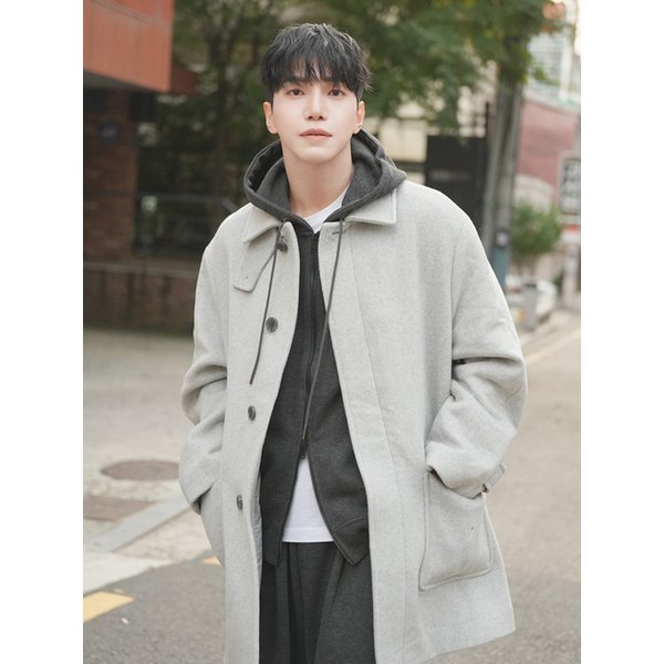 남녀공용 세미오버 하프 발마칸 코트 (L-M-GREY) (HBAHCA2)