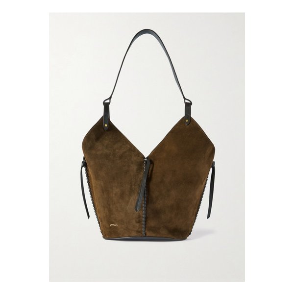 탬파 가죽 트리밍 스웨이드 토트 브라운 46376663162889758