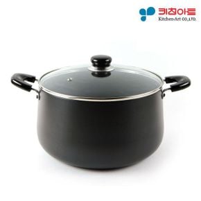 키친아트 쥬노 경질냄비 곰솥 국냄비 찌개 블랙 28cm