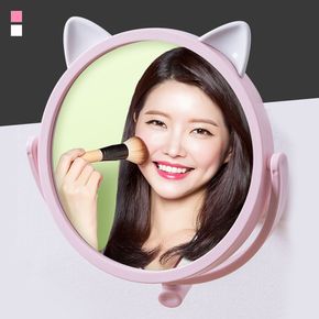 키밍 360도 회전 흡착 욕실 메이크업 고양이 거울