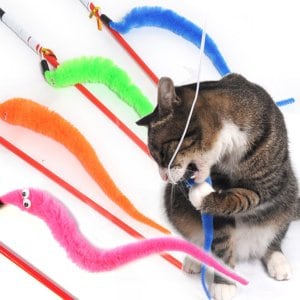 유니커머스 데빌스네이크 롱테일 고양이 낚싯대 (색상랜덤)