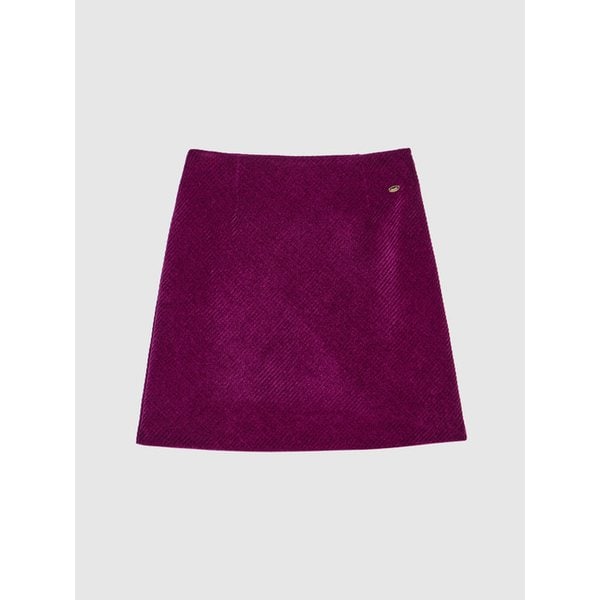 SAGE KNEE-LENGTH CORDUROY SKIRT_PLUM