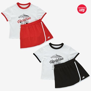 뉴발란스키즈 FAMILY HOLIDAY_여아 홀리데이 링거티셔츠 셋업 (NK9YF2303G)