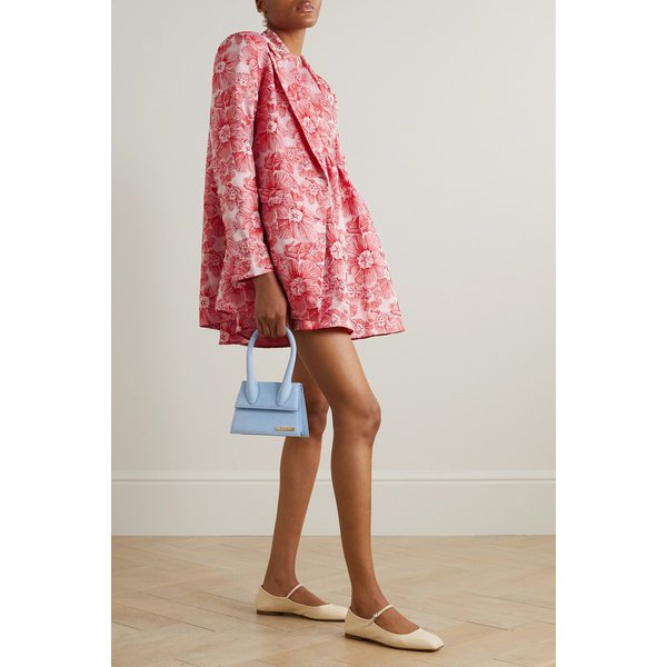 바체바 아그네스 인조 진주 장식 플로럴 자카드 블레이저 레드 1647597302477886