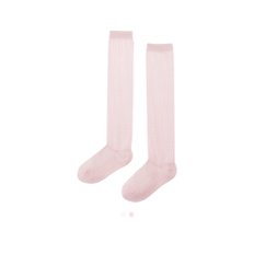 펀칭 레이스 시스루 니삭스(White/Pink)