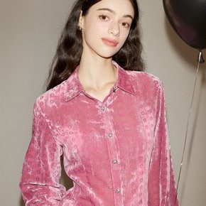 Balloon Sleeve Velvet Blouse Pink