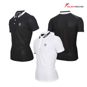 남성 배색 자수 카라 반팔티셔츠 GES23509WH