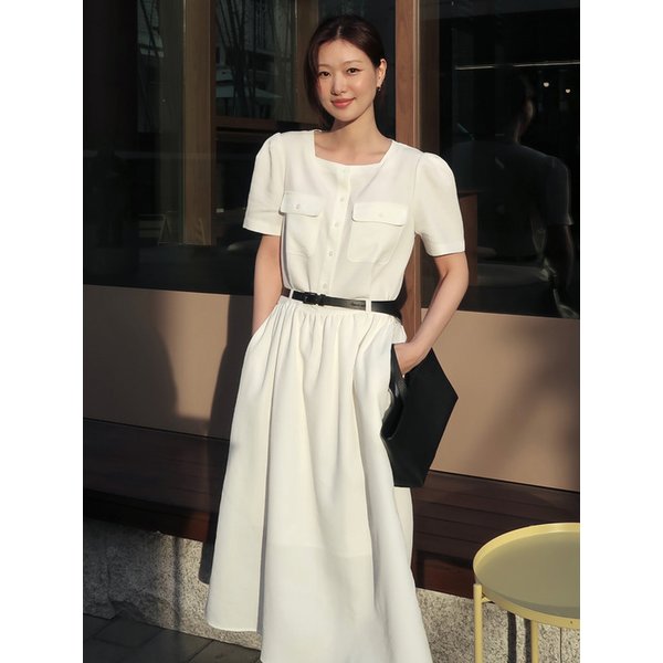 페어링 퍼프 원피스 화이트 amr2264