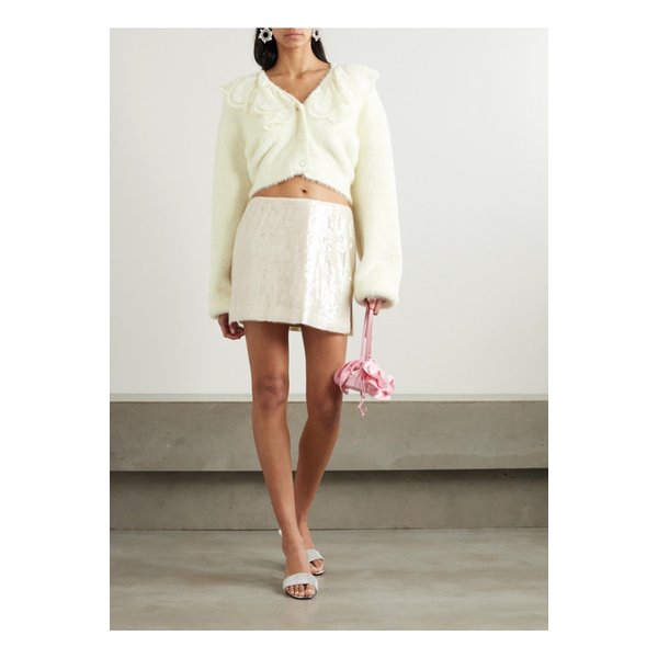 로테이트 바이 비르거 크리스텐슨 레이스 트리밍 니트 가디건 화이트 1647597343404504