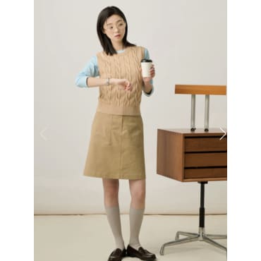 빈폴레이디스 A라인 치노 스커트 - 베이지 BF5227C06A