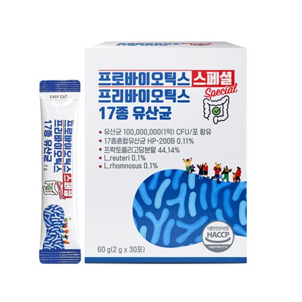 데일리 프로바이오틱스 스페셜 프리바이오틱스 17종 유산균 1개월...