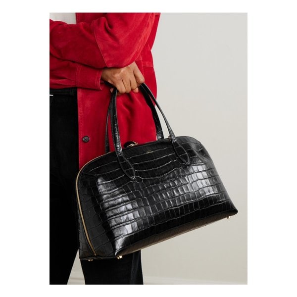 크로커다일 이펙트 가죽 토트 블랙 46376663162874181