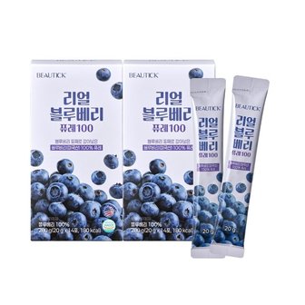 [뷰틱] 리얼 블루베리 퓨레 100 280g(20g x 14포)x2개_1002811x2