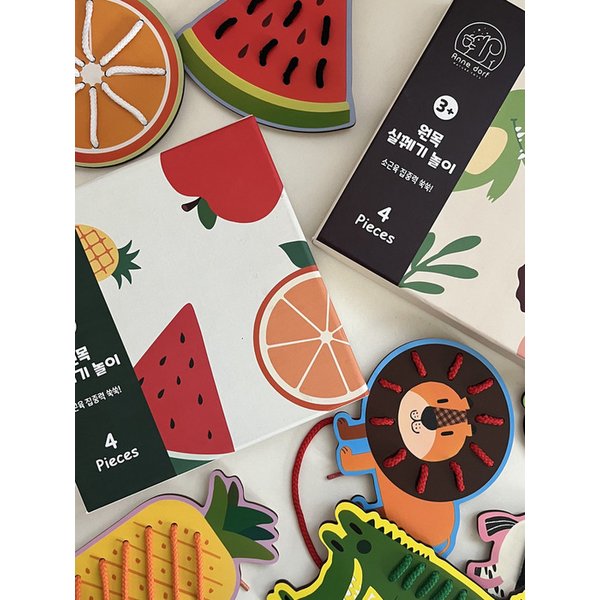 원목 실꿰기놀이