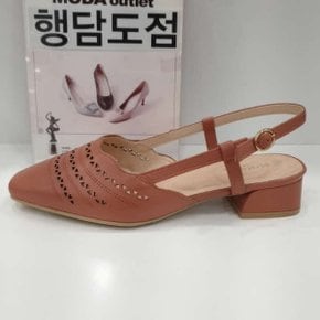 에스콰이아여성 플랫 스트랩 샌들 펀칭 슬링백 3cm J281B