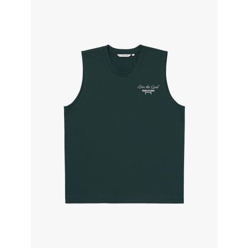 AIR MESH STACK LOGO SLEEVELESS-DARK GREEN