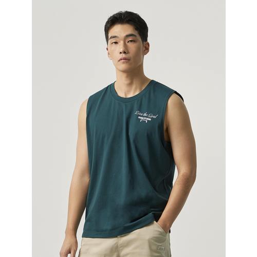 AIR MESH STACK LOGO SLEEVELESS-DARK GREEN