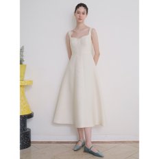 Mikado silk slip long dress Ivory