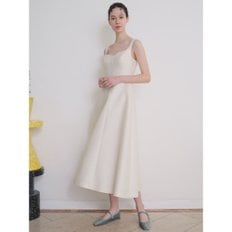 Mikado silk slip long dress Ivory