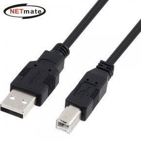강원전자 넷메이트 USB2.0 AM-BM 케이블 0.5m (블랙) NMC-UB205BK