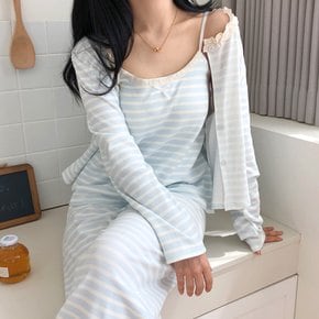 / 도톰한 피치기모 3피스 겨울 잠옷 파자마 홈웨어